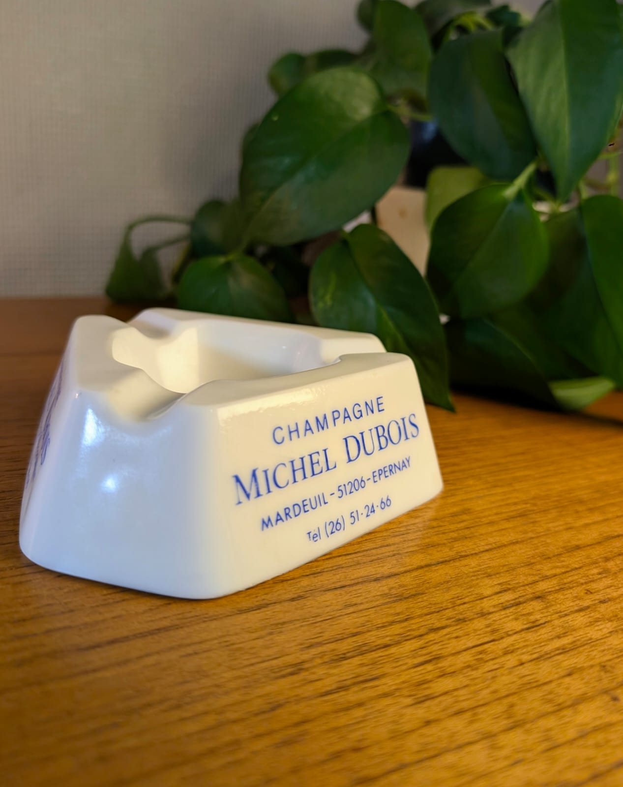 Tri-sided Michel Dubois White Ashtray