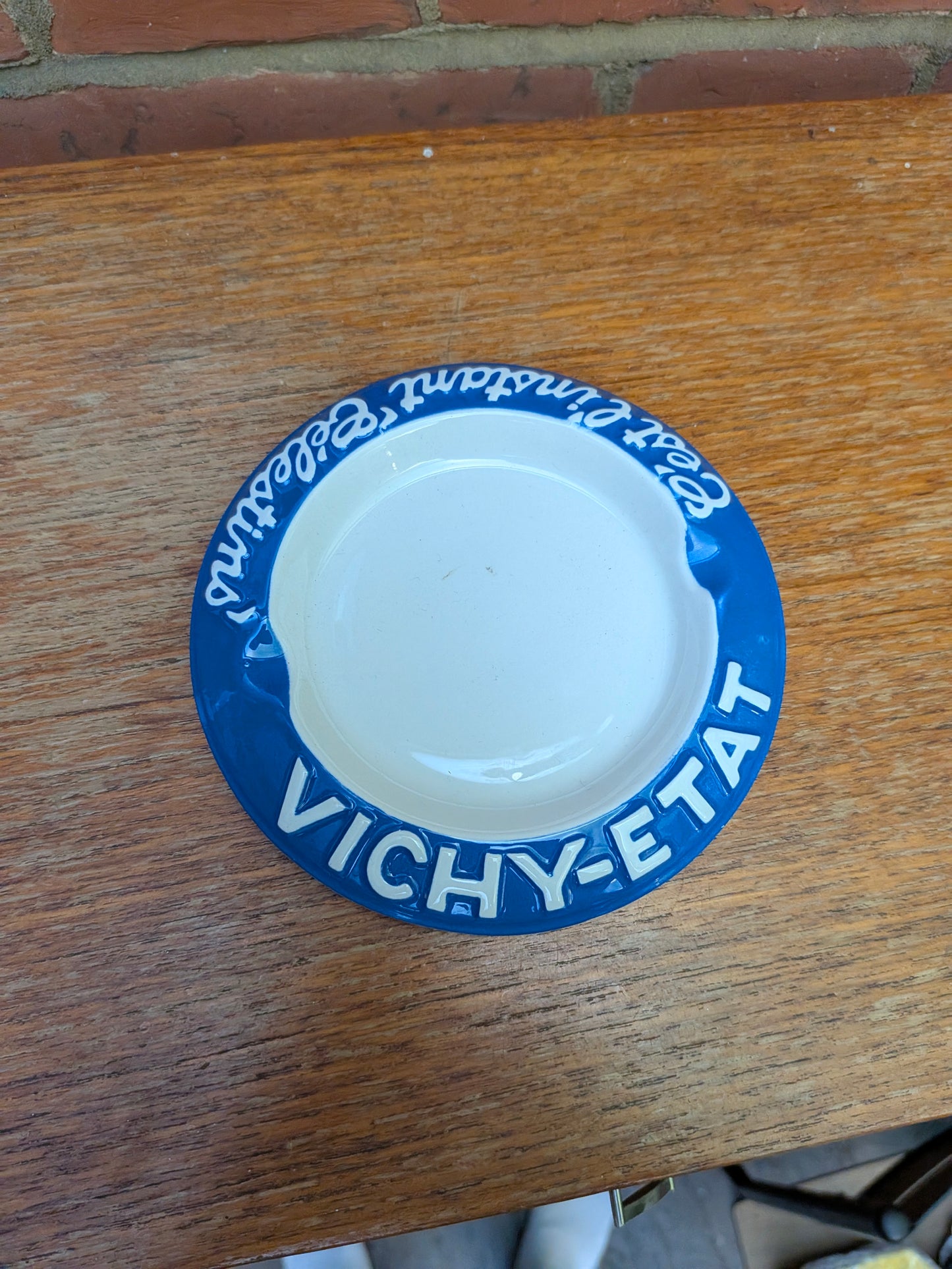 1960s Vichy-État Mineral Water Ceramic Ashtray