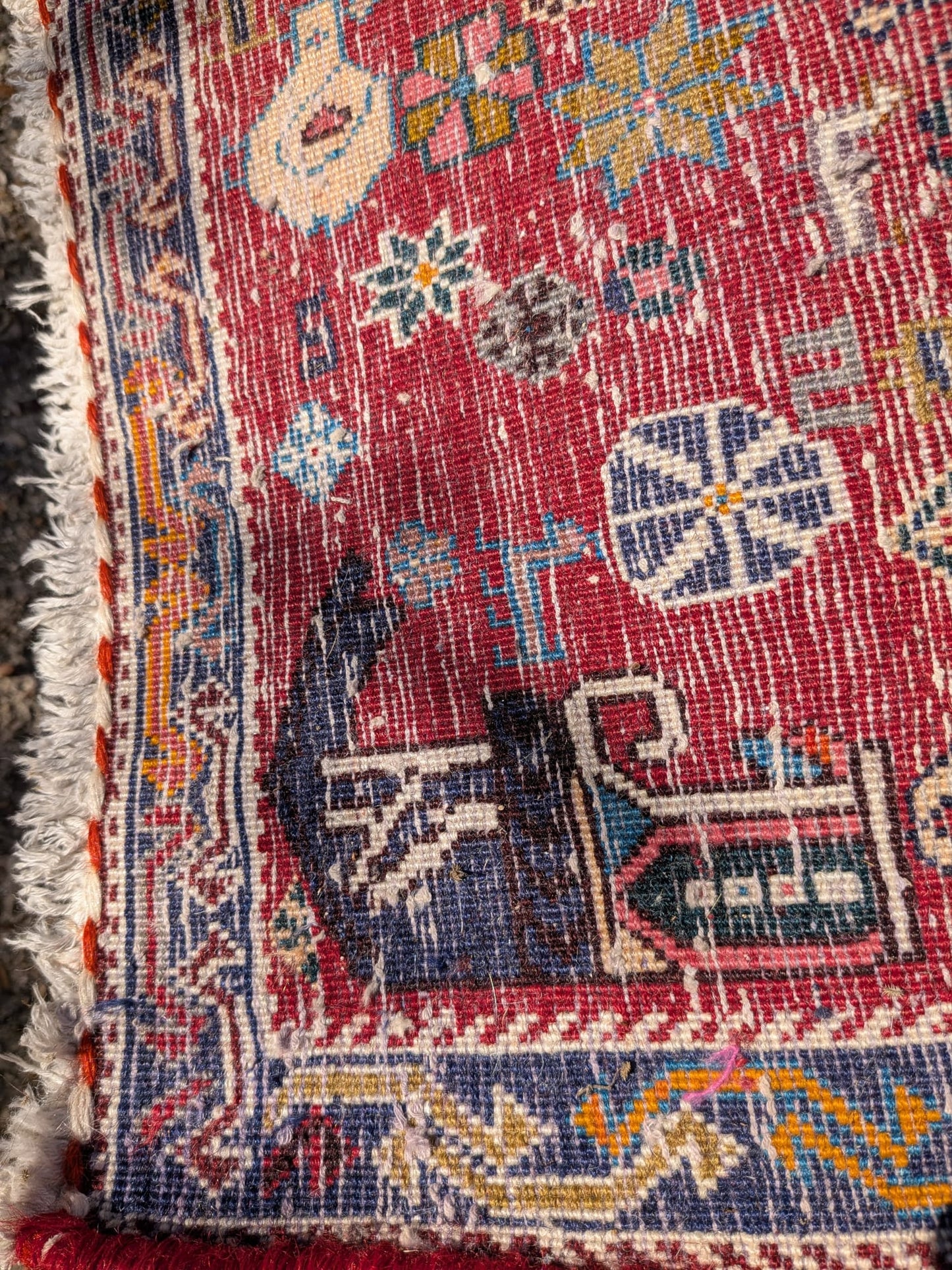 Vintage Hand-Woven Persian Style Wool Rug