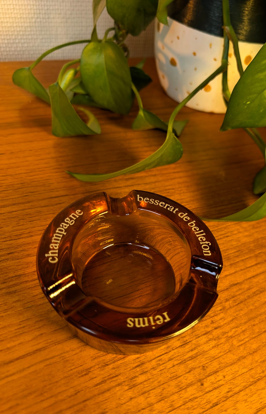 Vintage Besserat de Bellefon Amber Glass AshTray