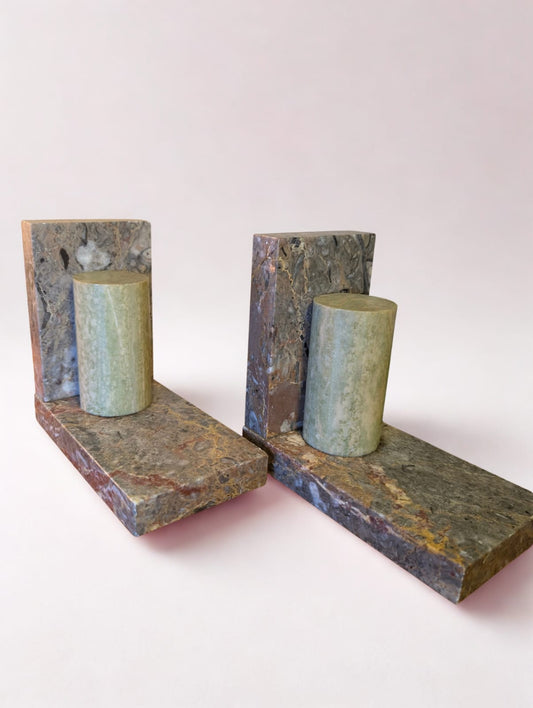 Art Deco French Marble Bookends