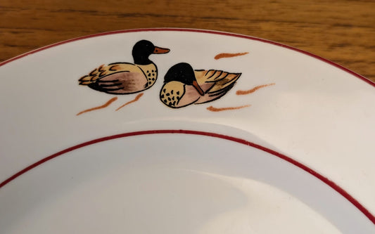 4 x French Porcelain Duck Motif Plates