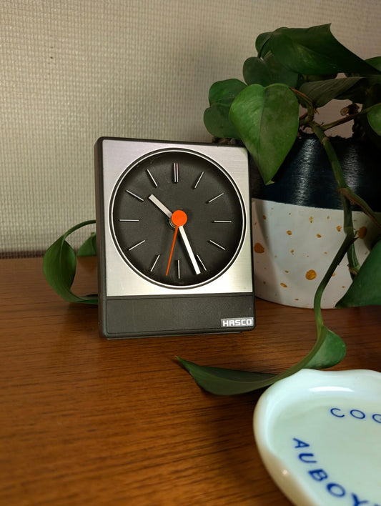 1980s Aachen Mid century Modern desk clock, German Made