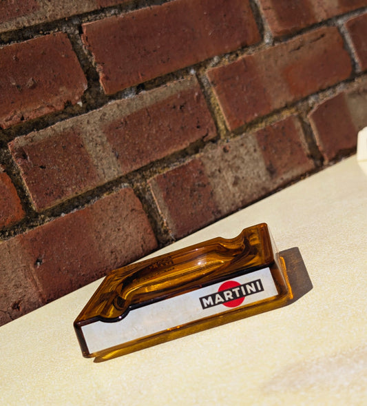 Vintage 1960s Martini Amber Glass Ashtray