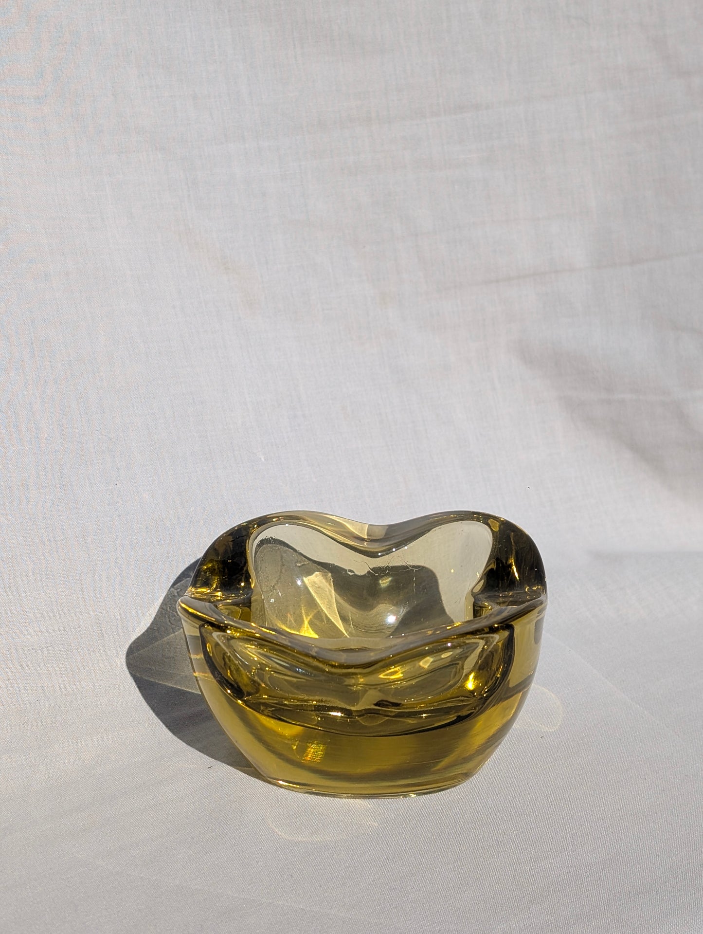 Vintage 1960s Czech Yellow Glass Rudolf Jurnikl Sklo Union