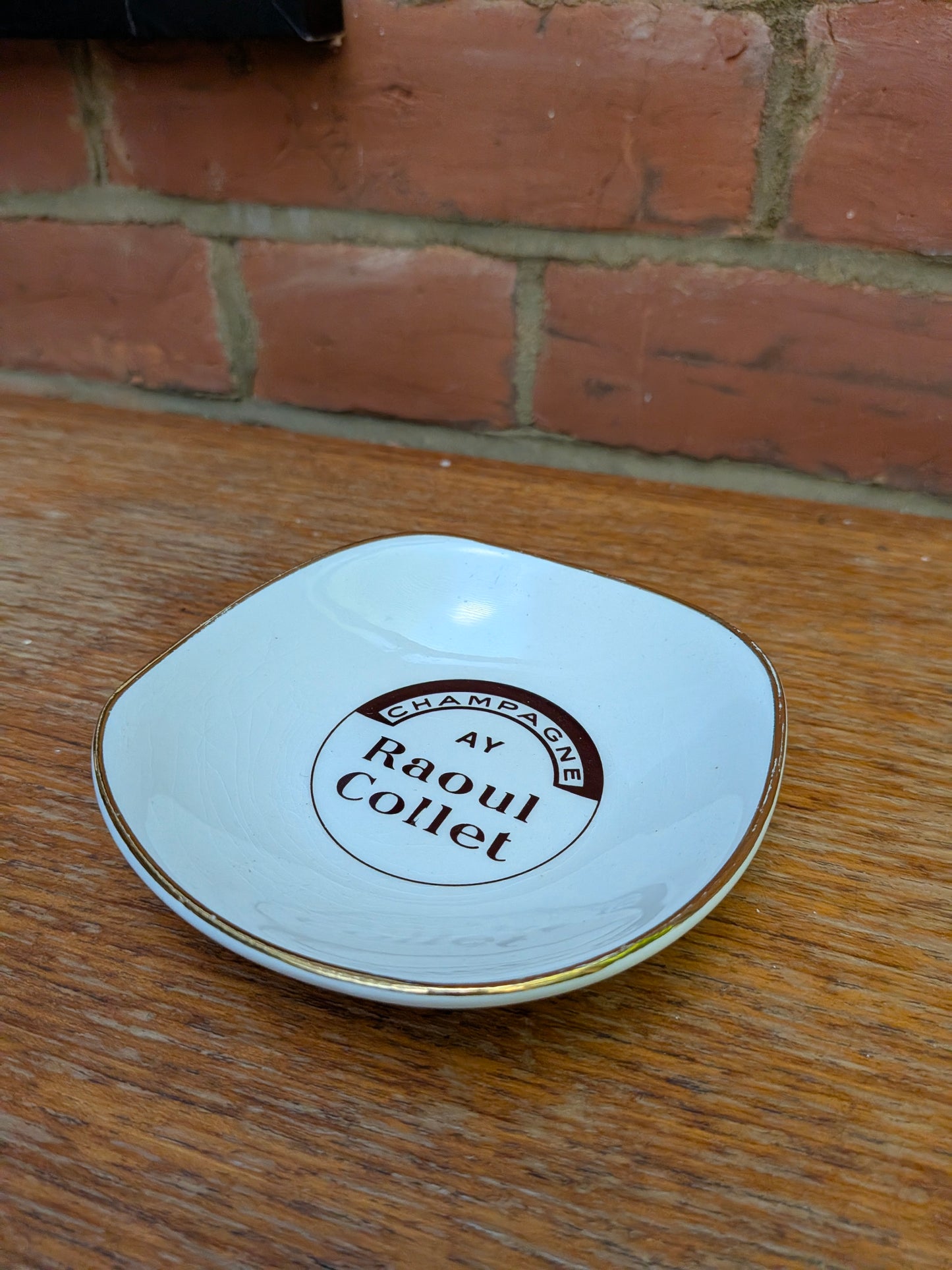 Vintage Raoul Collet Champagne Ceramic Ashtray