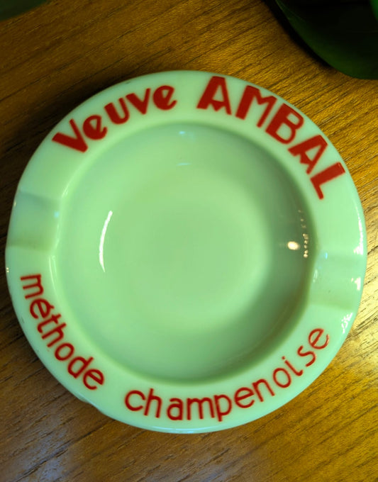 Vintage Veuve Ambal Mint ceramic glass Glass Ashtray