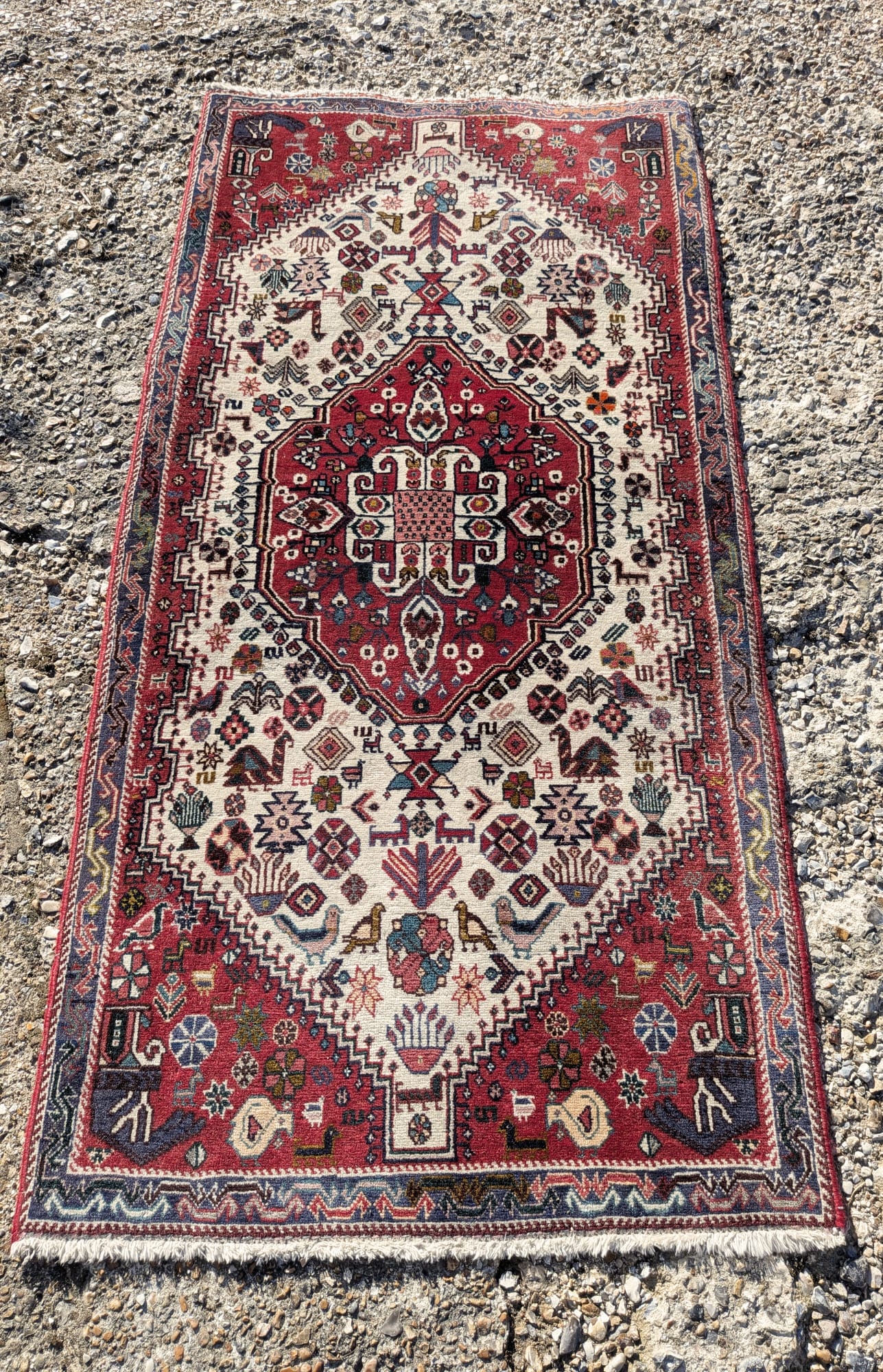 Vintage Hand-Woven Persian Style Wool Rug