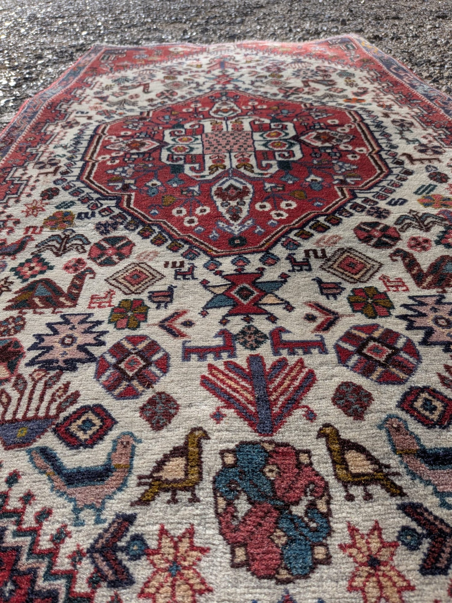 Vintage Hand-Woven Persian Style Wool Rug