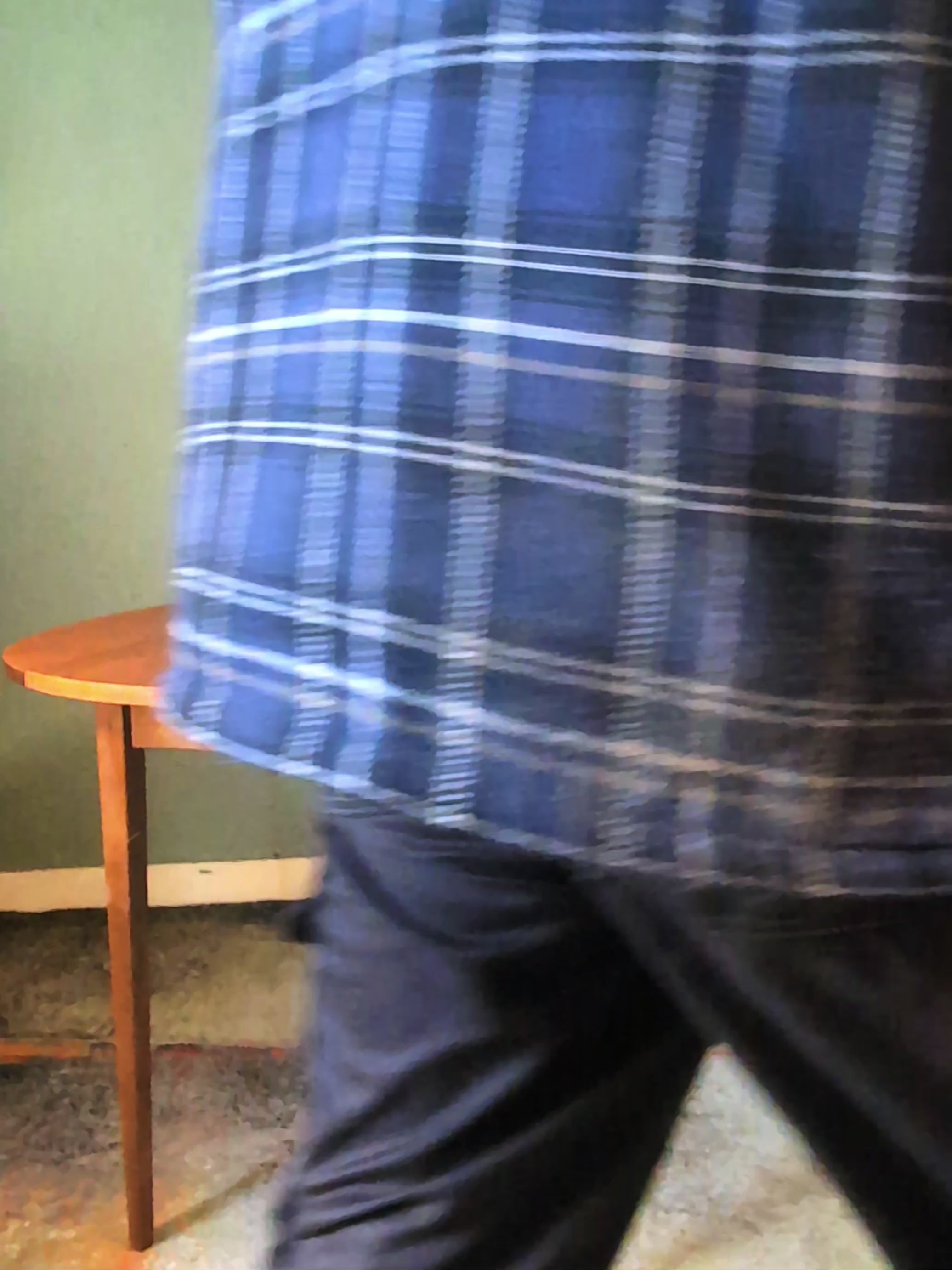 Mid Century Round hinged drop leaf table