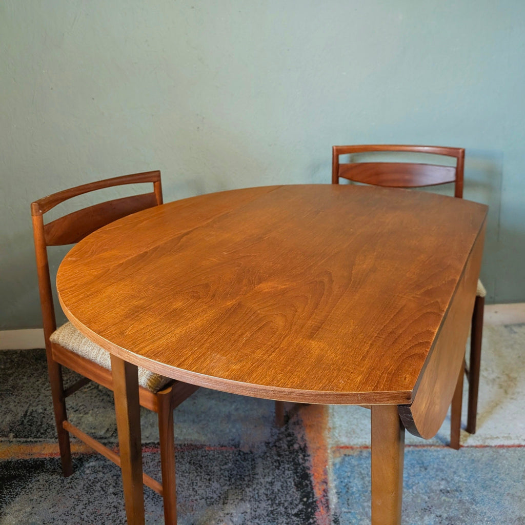 Mid Century Round hinged drop leaf table