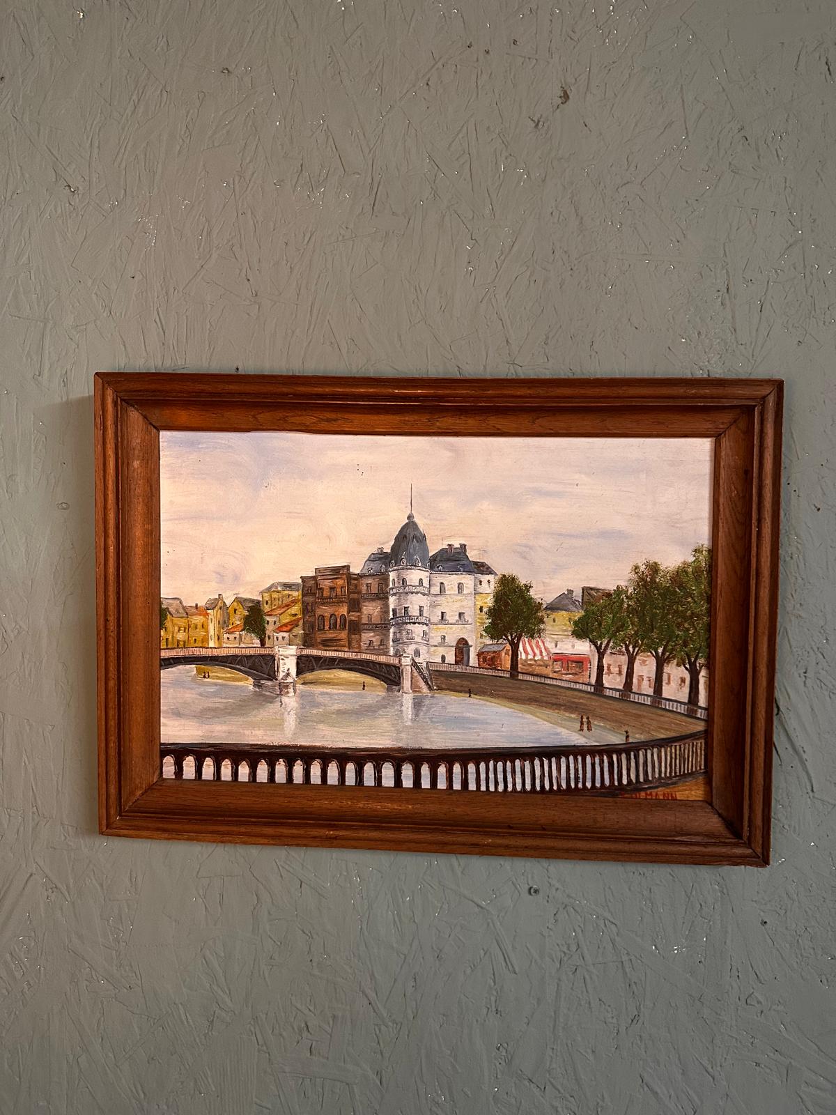 French landscape oil on board