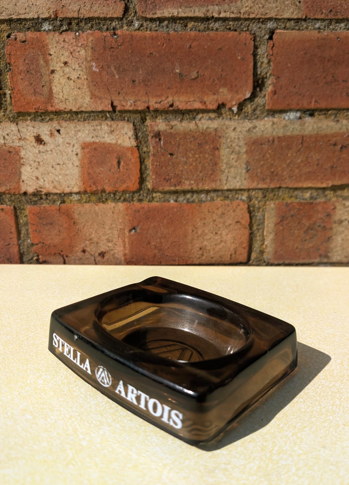 Vintage Stella Artois Small Brown Glass Ashtray