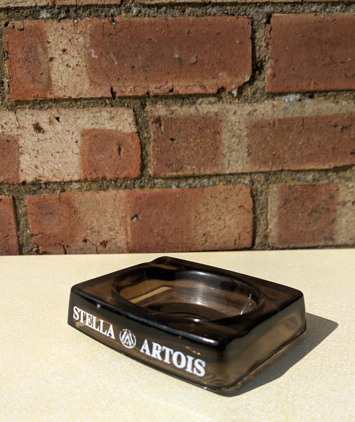 Vintage Stella Artois Small Brown Glass Ashtray